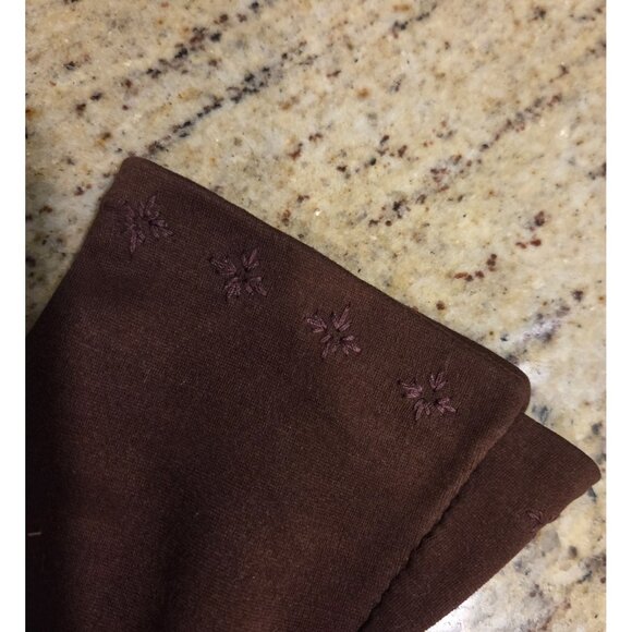 Vintage Womens Size M/L Brown Cotton Formal 9.5" Gloves Embroidered Starburst - Picture 6 of 16